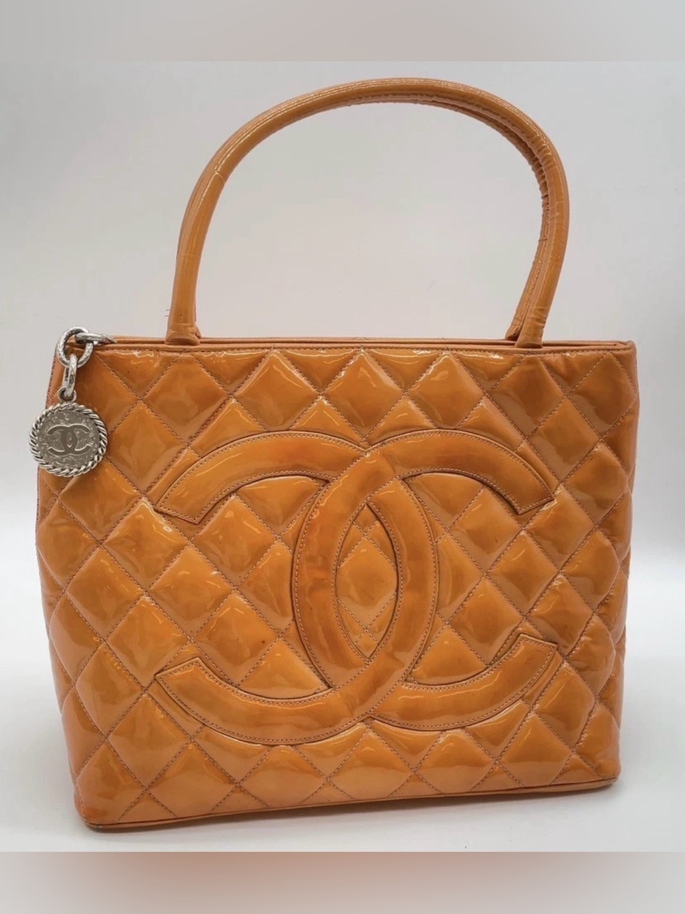 Chanel Quilted Patent Leather Tote